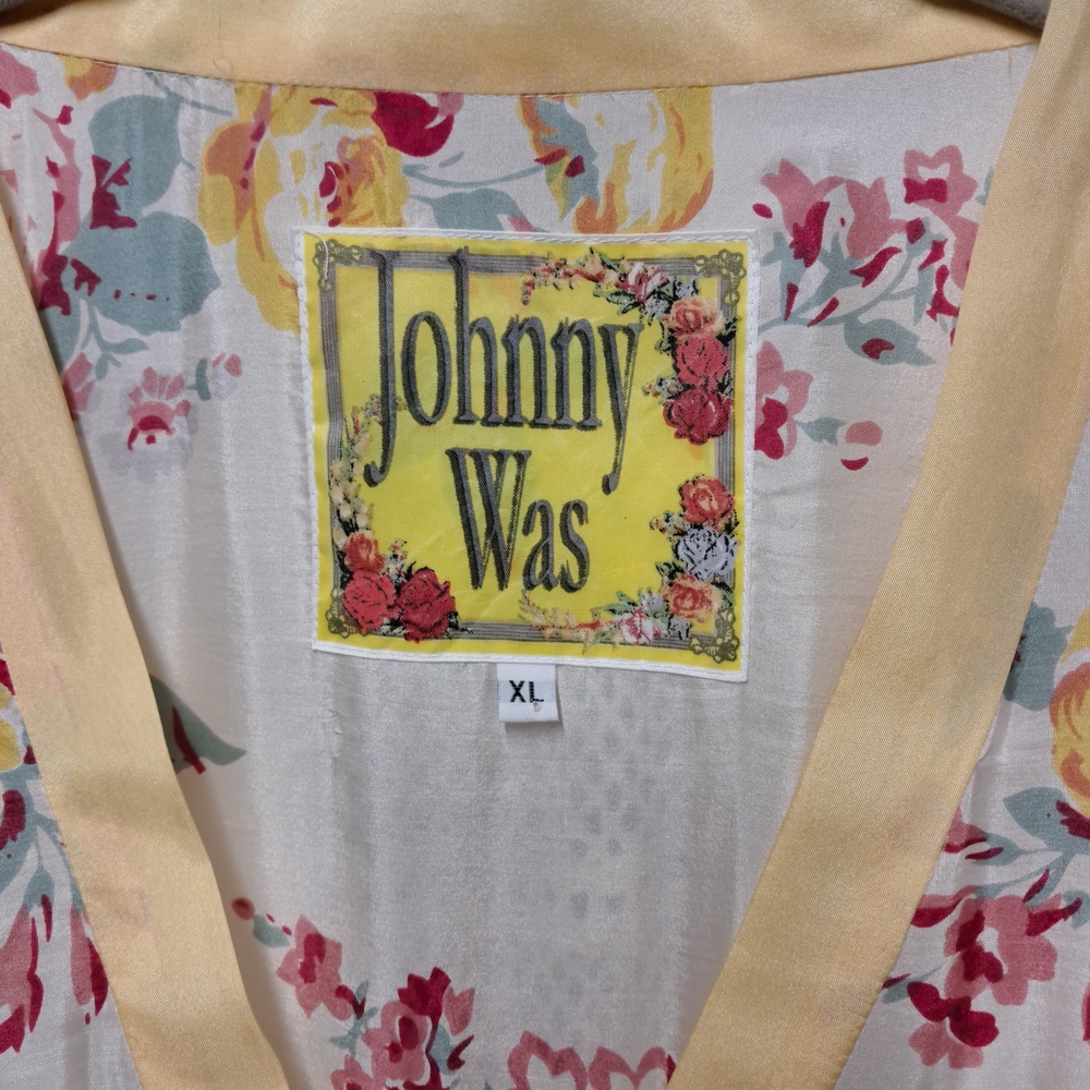 Johnny Was Silk Floral Embroidered Dress With Slip Size XL - Picture 5 of 7